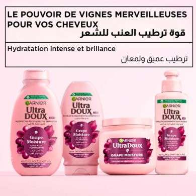 GARNIER ULTRA DOUX GRAPE MOISTURE SHAMPOOING HYDRATANT REGENERANT VIGNES MERVEILLEUSES 400ML