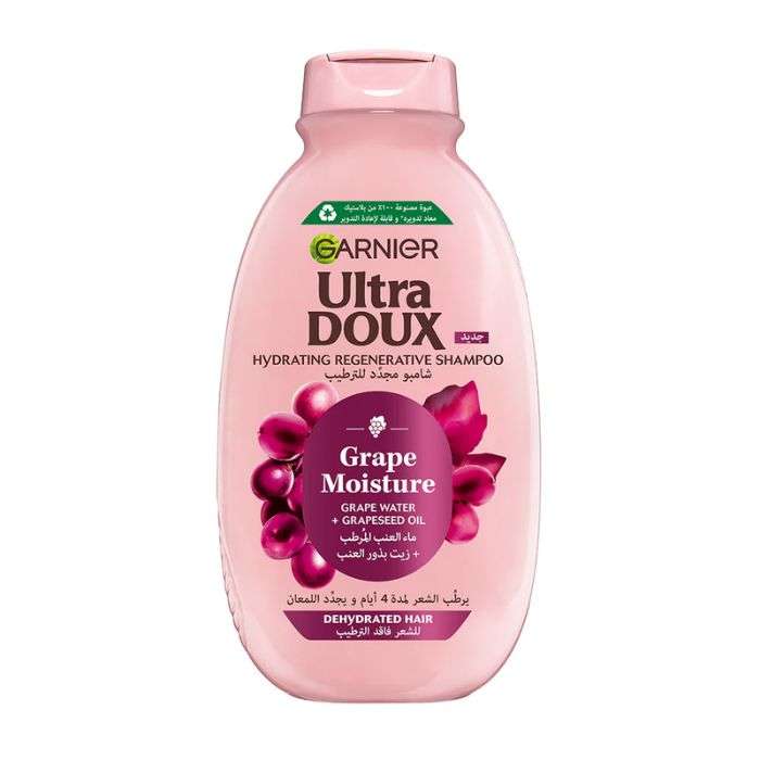 GARNIER ULTRA DOUX GRAPE MOISTURE SHAMPOOING HYDRATANT REGENERANT VIGNES MERVEILLEUSES 400ML