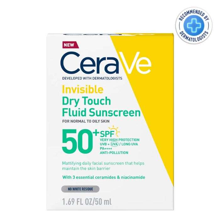 CERAVE ECRAN SOLAIRE SPF 50 FLUIDE INVISIBLE TOUCHER SEC 50 ML