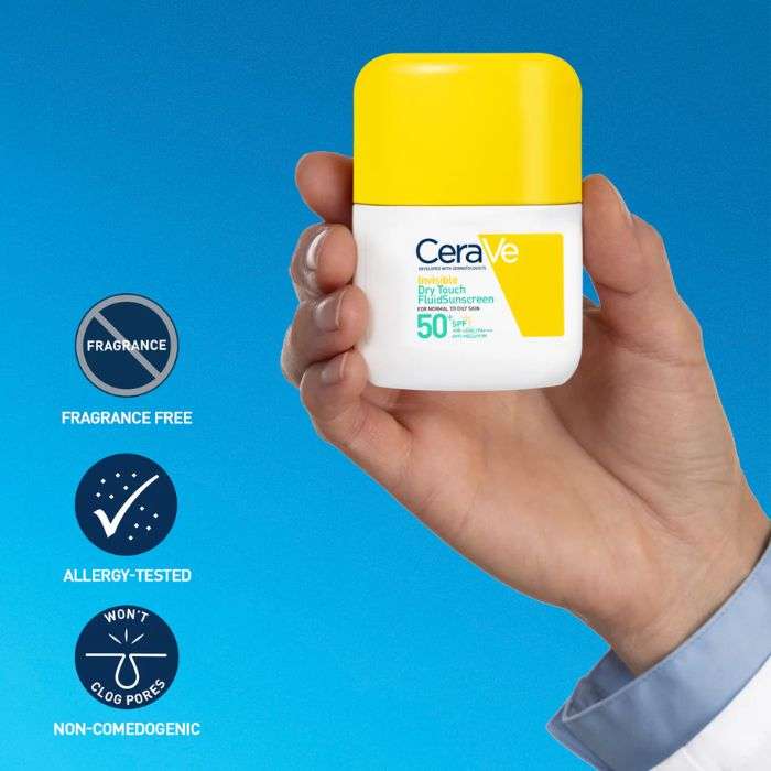 CERAVE ECRAN SOLAIRE SPF 50 FLUIDE INVISIBLE TOUCHER SEC 50 ML