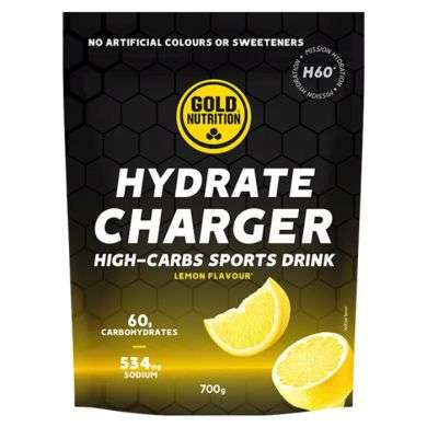 GOLD NUTRITION HYDRATE CHARGER HIGH CARBS SPRTS DRINK LEMON FLAVOUR 700G