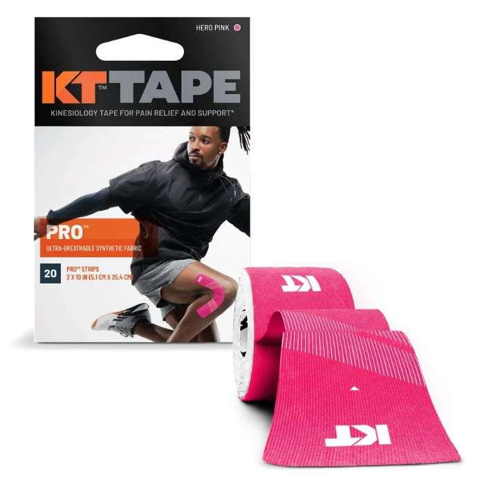 KT TAPE PRO TISSU SYNTHETIQUE ULTRA RESPIRANT 20 STRIPS 5.1 X 25.4 CM HERO PINK