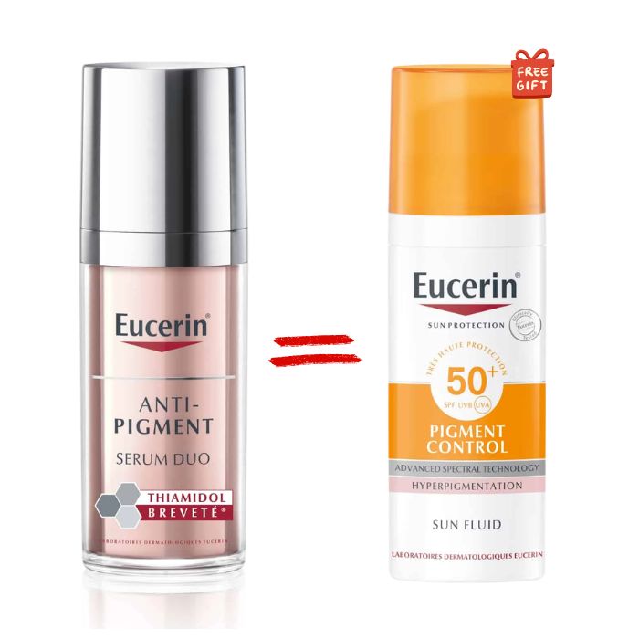 EUCERIN OFFRE ANTI PIGMENT SERUM DUO 30 ML + SUN FLUIDE PIGMENT CONTROL 50 ML SPF 50+ OFFERT