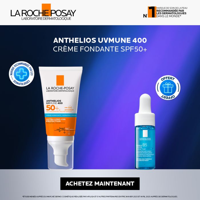 LA ROCHE POSAY OFFRE ANTHELIOS UVMUNE 400 CREME HYDRATANTE SPF 50+ INVISIBLE 50 ML + HYALU B5 SERUM 10ML OFFERT