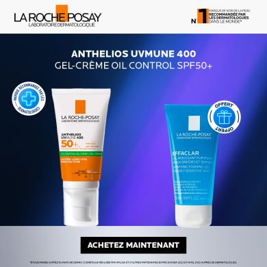 LA ROCHE POSAY OFFRE ANTHELIOS UVMUNE400 OIL CONTROL INVISIBLE SPF50+ 50ML + EFFACLAR GEL 50ML OFFERT