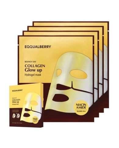 EQQUALBERRY COLLAGEN GLOW UP HYDROGEL MASK x 4 UNITES