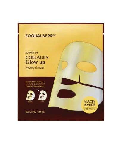 EQQUALBERRY COLLAGEN GLOW UP HYDROGEL MASK x 1 UNITES