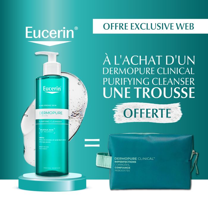 EUCERIN OFFRE DERMOPURE GEL NETTOYANT 200 ML + TROUSSE OFFERTE