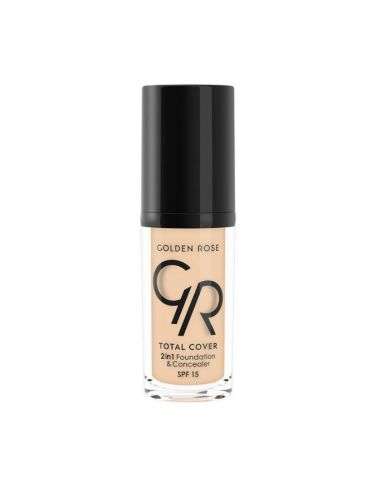 GOLDEN ROSE 2 EN 1 TOTAL COVER FOND DE TEINT SPF 15