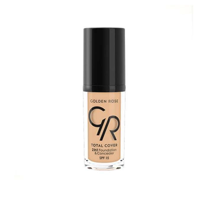 GOLDEN ROSE 2 EN 1 TOTAL COVER FOND DE TEINT SPF 15