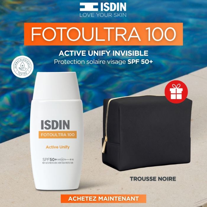 ISDIN OFFRE WEB FOTOULTRA 100 ACTIVE UNIFY SPF 50+ 50 ML + TROUSSE OFFERTE