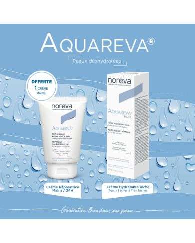 NOREVA OFFRE AQUAREVA CREME HYDRATANTE 24H TEXTURE RICHE 40ML + NOREVA AQUAREVA CREME MAINS 50 ML OFFERTE