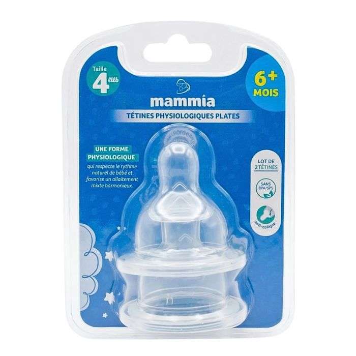 MAMMIA TETINES PHYSIOLOGIQUES PLATES 6 MOIS + TAILLE 4