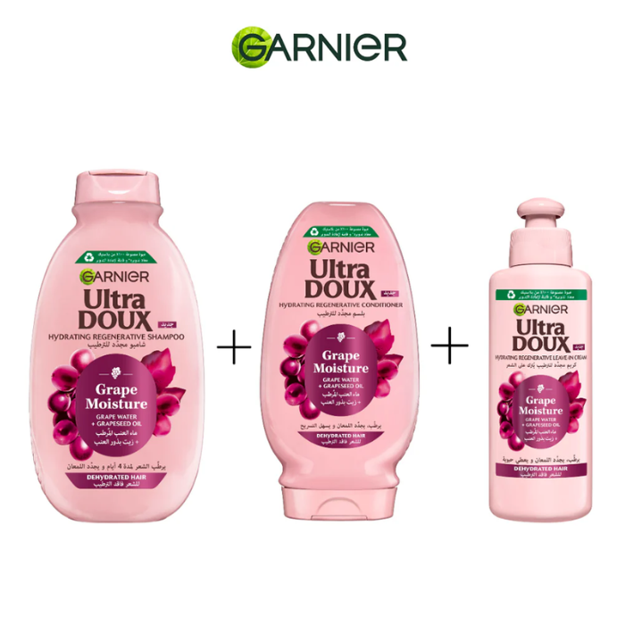 GARNIER OFFRE BLACK FRIDAY ULTRA DOUX PACK GRAPE MOISTURE POUR CHEVEUX DESHYDRATES