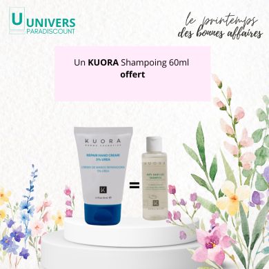 KUORA OFFRE CREME REPARATIRCE MAIN A L'UREE 5% 50 ML + SHAMPOOING 60 ML OFFERT
