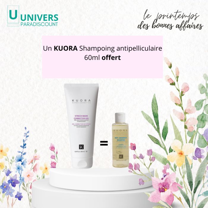 KUORA OFFRE GEL CORRECTEUR DE VERGETURES 200 ML + SHAMPOOING 60 ML OFFERT
