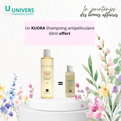 KUORA OFFRE COCONUT OIL SUN TANNER SPF50250ML + SHAMPOOING 60 ML OFFERT