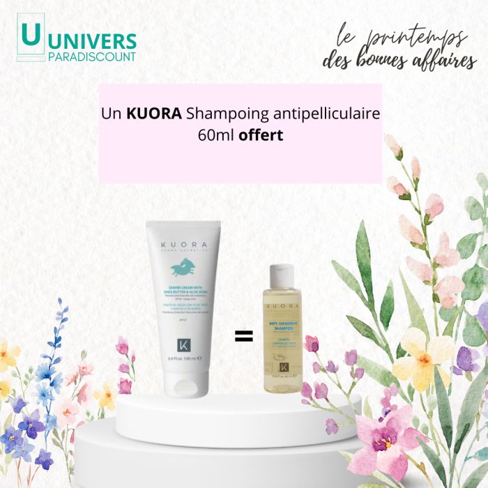 KUORA OFFRE CREME DE CHANGE AU BEURRE DE KARITE ET A L ALOE VERA PH 6,5 100 ML + SHAMPOOING 60 ML OFFERT