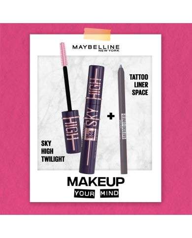 MAYBELLINE PACK SKY HIGH MASCARA TWILIGHT + TATTOO LINER SPACE