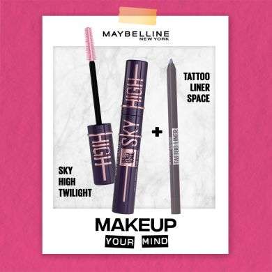 MAYBELLINE PACK SKY HIGH MASCARA TWILIGHT + TATTOO LINER SPACE