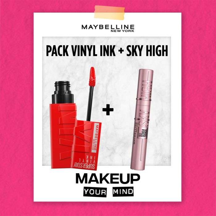 MAYBELLINE OFFRE SUPERSTAY VINYL INK + MASCARA SKY HIGH