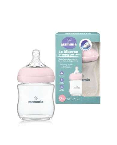MAMMIA BIBERON NATURAL FEELING 120 ML 0 MOIS+ ROSE