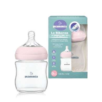 MAMMIA BIBERON NATURAL FEELING 120 ML 0 MOIS+ ROSE