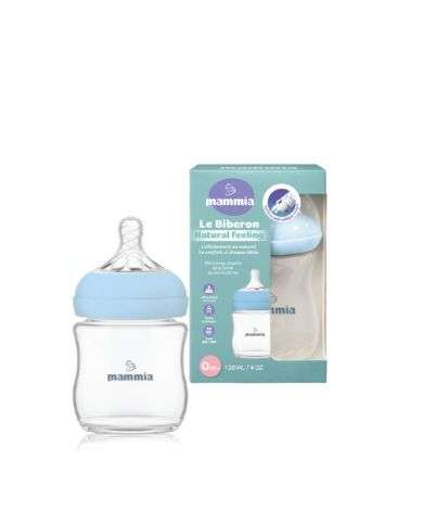 MAMMIA BIBERON NATURAL FEELING 120 ML 0 MOIS+ BLEU