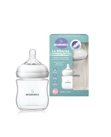 MAMMIA BIBERON NATURAL FEELING 120 ML 0 MOIS+ BLANC
