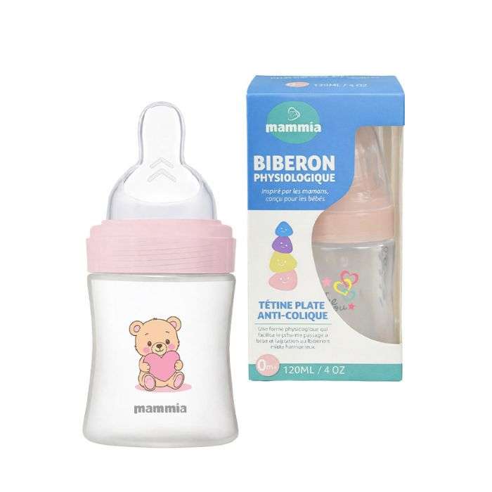 MAMMIA BIBERON PHYSIOLOGIQUE 120ML 0MOIS + ROSE