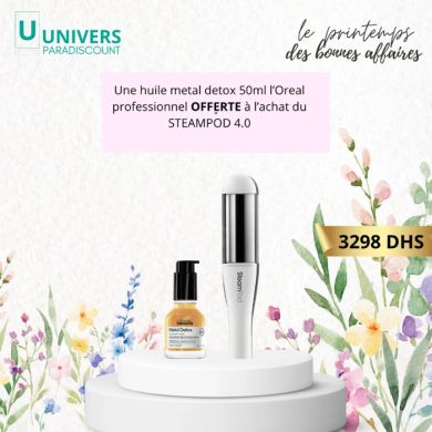 L'OREAL PROFESSIONNEL OFFRESTEAMPOD 4.0 + METAL DETOX HUILE 50ML OFFERT