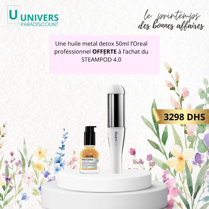 L'OREAL PROFESSIONNEL OFFRESTEAMPOD 4.0 + METAL DETOX HUILE 50ML OFFERT