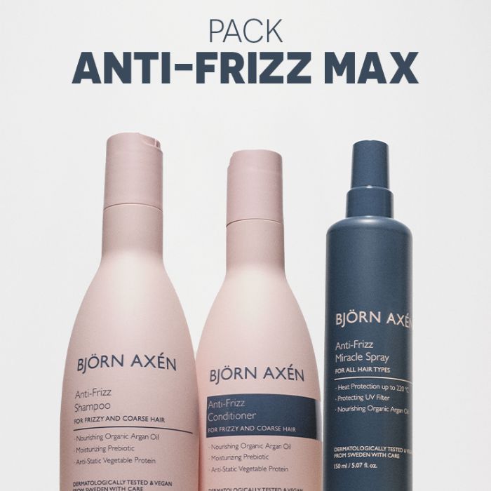 BJORN AXEN PACK ANTI FRIZZ MAX SHAMPOO+ CONDITIONER + SPRAY