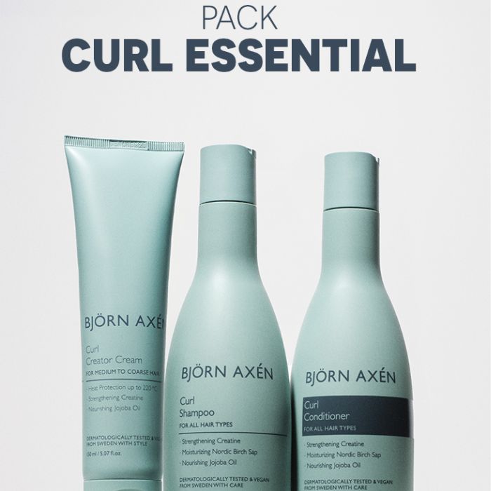 BJORN AXEN PACK CURL ESSENTIAL SHAMPOO + CONDITIONER + CREAM