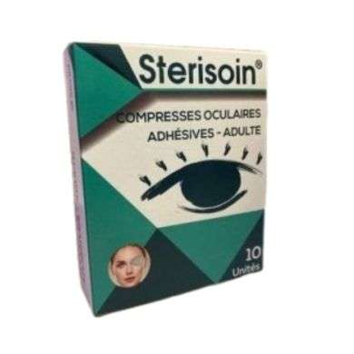 STERISOIN COMPRESSES OCULAIRES OPAQUES ADHESIVES ADULTE 10 UNITES