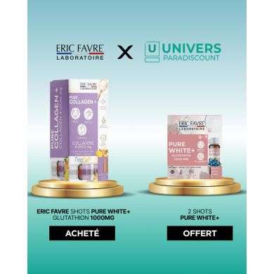 ERIC FAVRE PURE COLLAGEN PLUS SAVEUR PECHE CITRON 10 AMPOULES 15 ML 