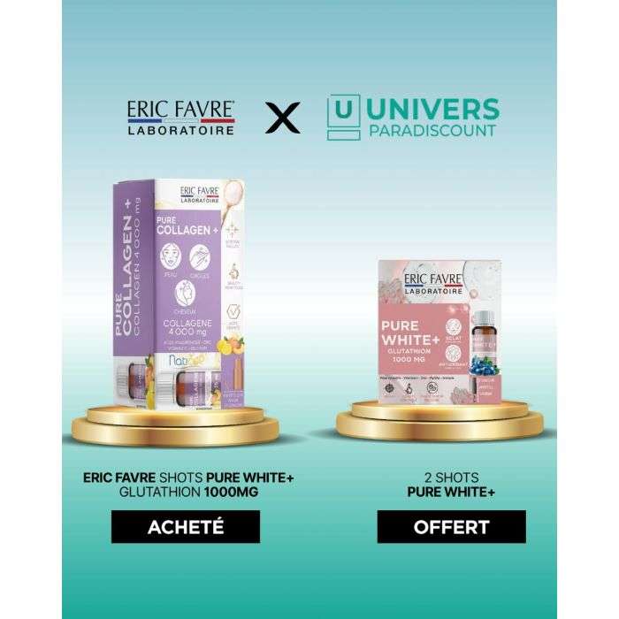 ERIC FAVRE PURE COLLAGEN PLUS SAVEUR PECHE CITRON 10 AMPOULES 15 ML 