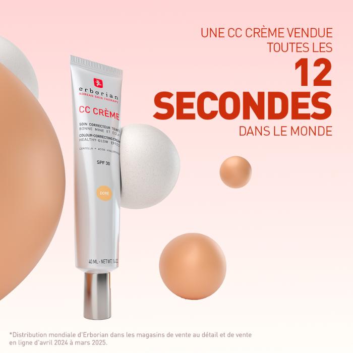 ERBORIAN OFFRE CC CREME SOIN CORRECTEUR SPF 30 DORE 40 ML + BANDEAU OFFERT
