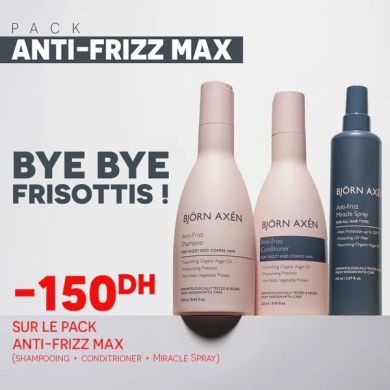 BJORN AXEN PACK ANTI FRIZZ MAX SHAMPOO+ CONDITIONER + SPRAY