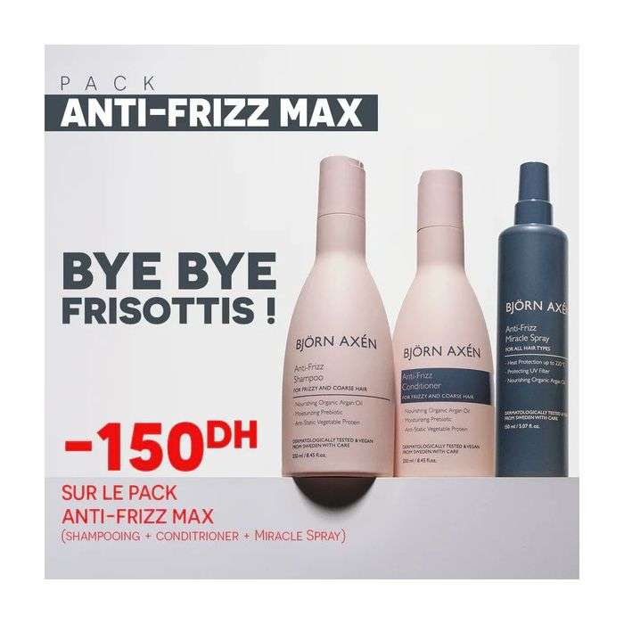 BJORN AXEN PACK ANTI FRIZZ MAX SHAMPOO+ CONDITIONER + SPRAY