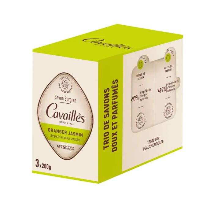 ROGE CAVAILLES TRIO DE SAVONS DOUX ET PARFUMES ORANGER JASMIN 3200G