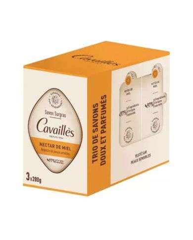 ROGE CAVAILLES TRIO DE SAVONS DOUX ET PARFUMES NECTAR DE MIEL 3*200G