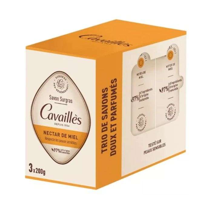 ROGE CAVAILLES TRIO DE SAVONS DOUX ET PARFUMES NOTES MIEL 3200G