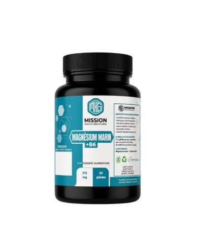 MISSION HEALTH AND GREEN PHARMA MAGNESIUM MARIN + B6 60 GELULES 375 MG