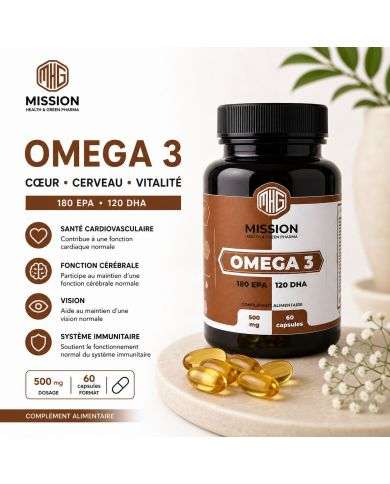MISSION HEALTH AND GREEN PHARMA OMEGA 3 500MG 60 CAPSULES