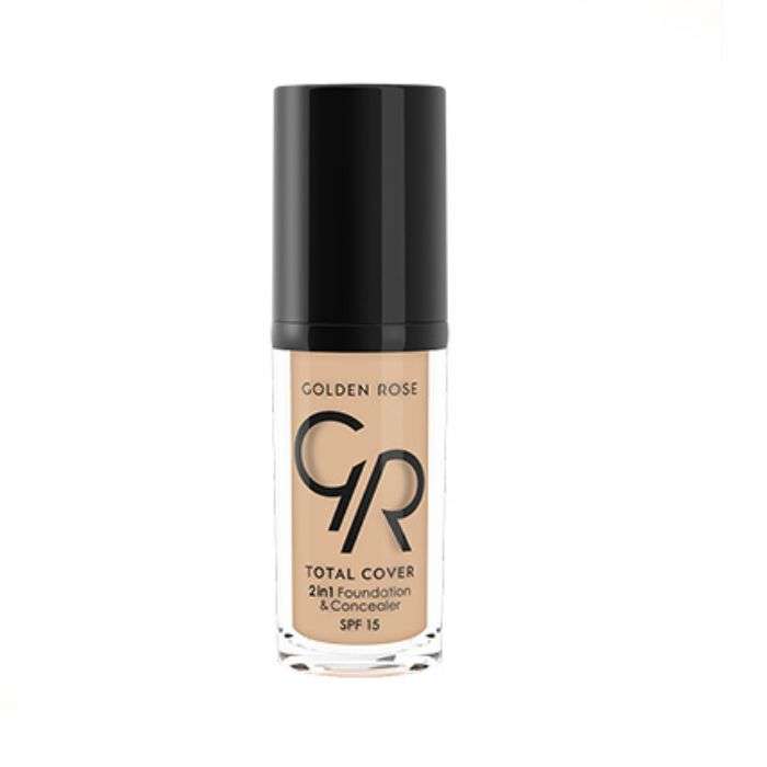 GOLDEN ROSE 2 EN 1 TOTAL COVER FOND DE TEINT SPF 15