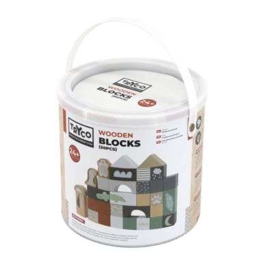 TRYCO SET DE BLOCS EN BOIS 50 PIECES +24 MOIS