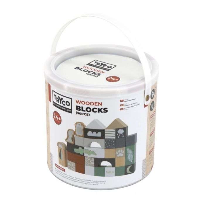 TRYCO SET DE BLOCS EN BOIS 50 PIECES +24 MOIS