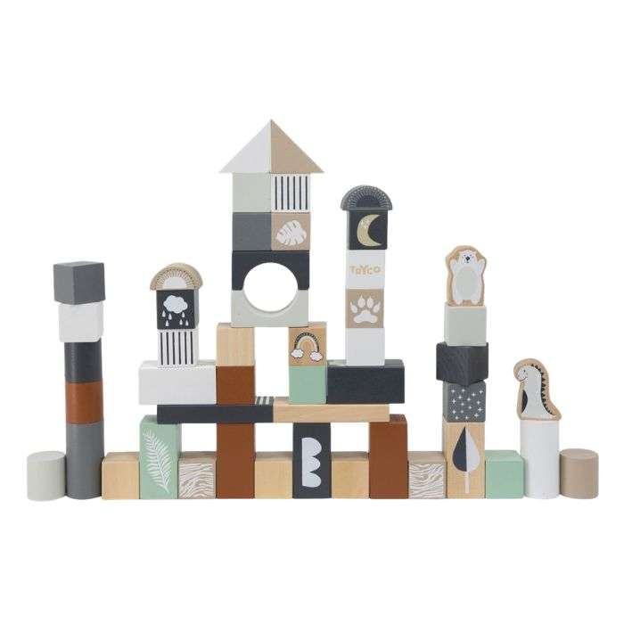TRYCO SET DE BLOCS EN BOIS 50 PIECES +24 MOIS