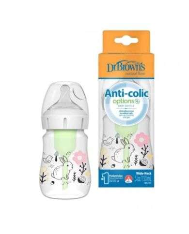 DR BROWNS BIBERON ANTI COLIC OPTION + WIDE NECK 150 ML LAPIN DES BOIS